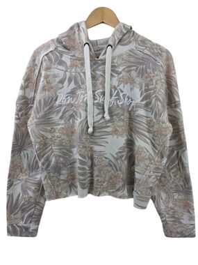 Ron Jon Surf Shop Cropped Tropical Leaf Hoodie Boxy Fit Wome's Size Medium